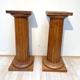 Large French Neoclassical Columns in Pine Wood, 1910, Set of 2