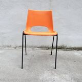 Orange plastic shell chair
