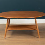 Retro vintage solid elm Ercol model 454 supper table, coffee table