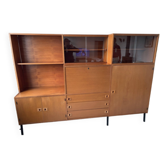 Teak veneer bookcase