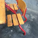 School desk vintage bench