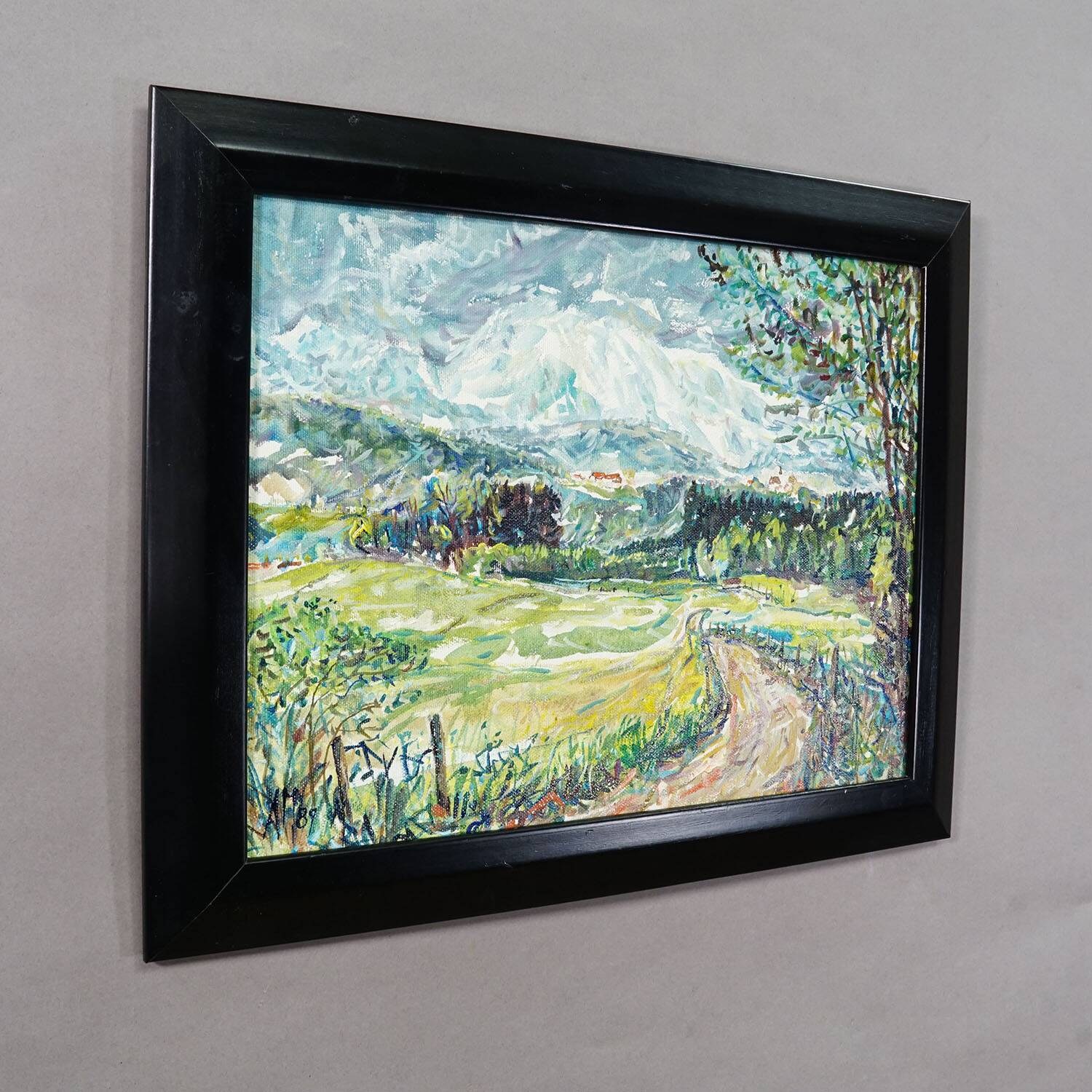 Steinhoegl Landscape Bavaria, 1989 – Oil painting by Alexander Michael