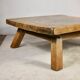 Brutalist solid oak coffee table