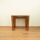 Set of 3 nesting tables, walnut with beech, vintage from the 60s