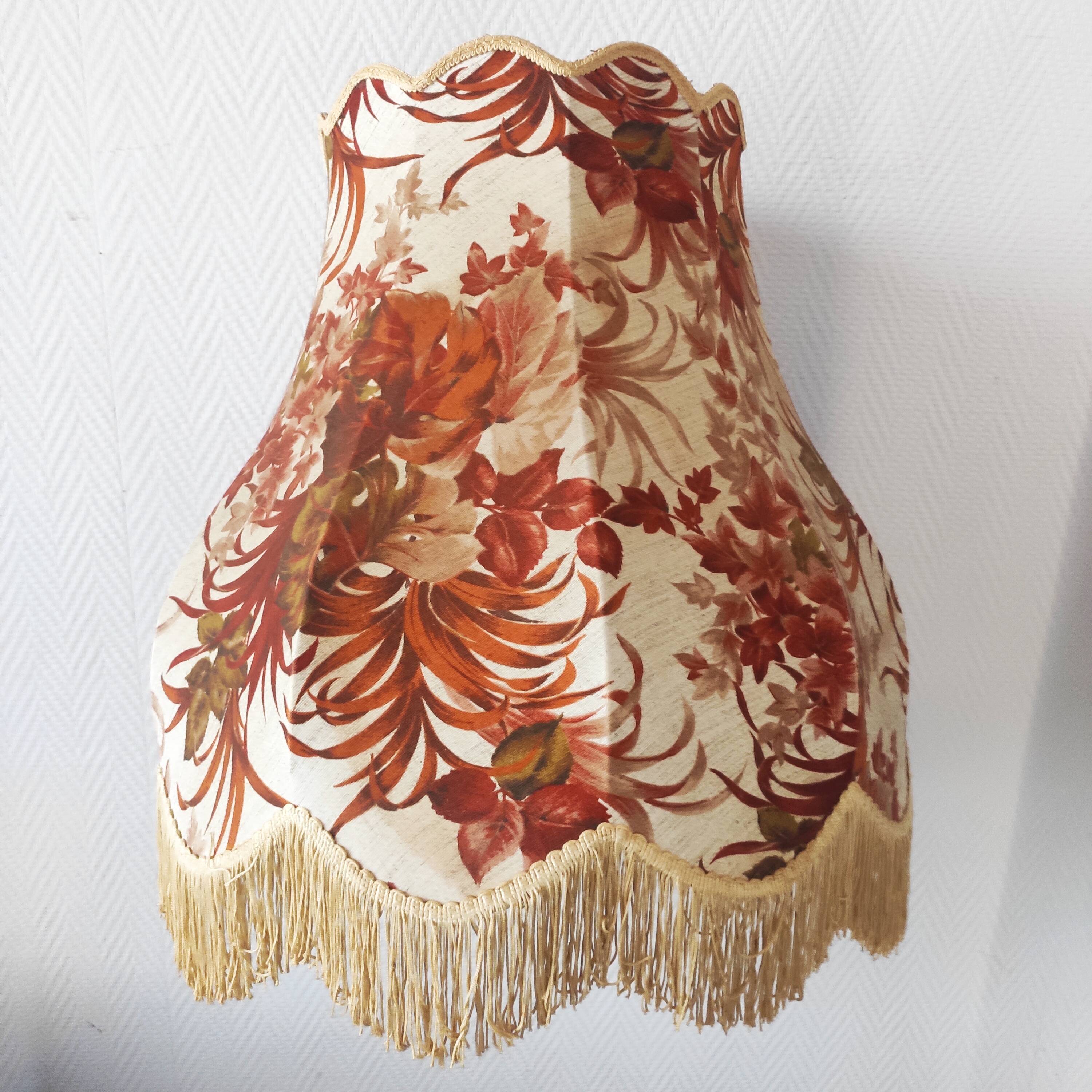 Vintage fabric lampshade large volume