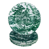 6 assiettes English Style Luneville vertes