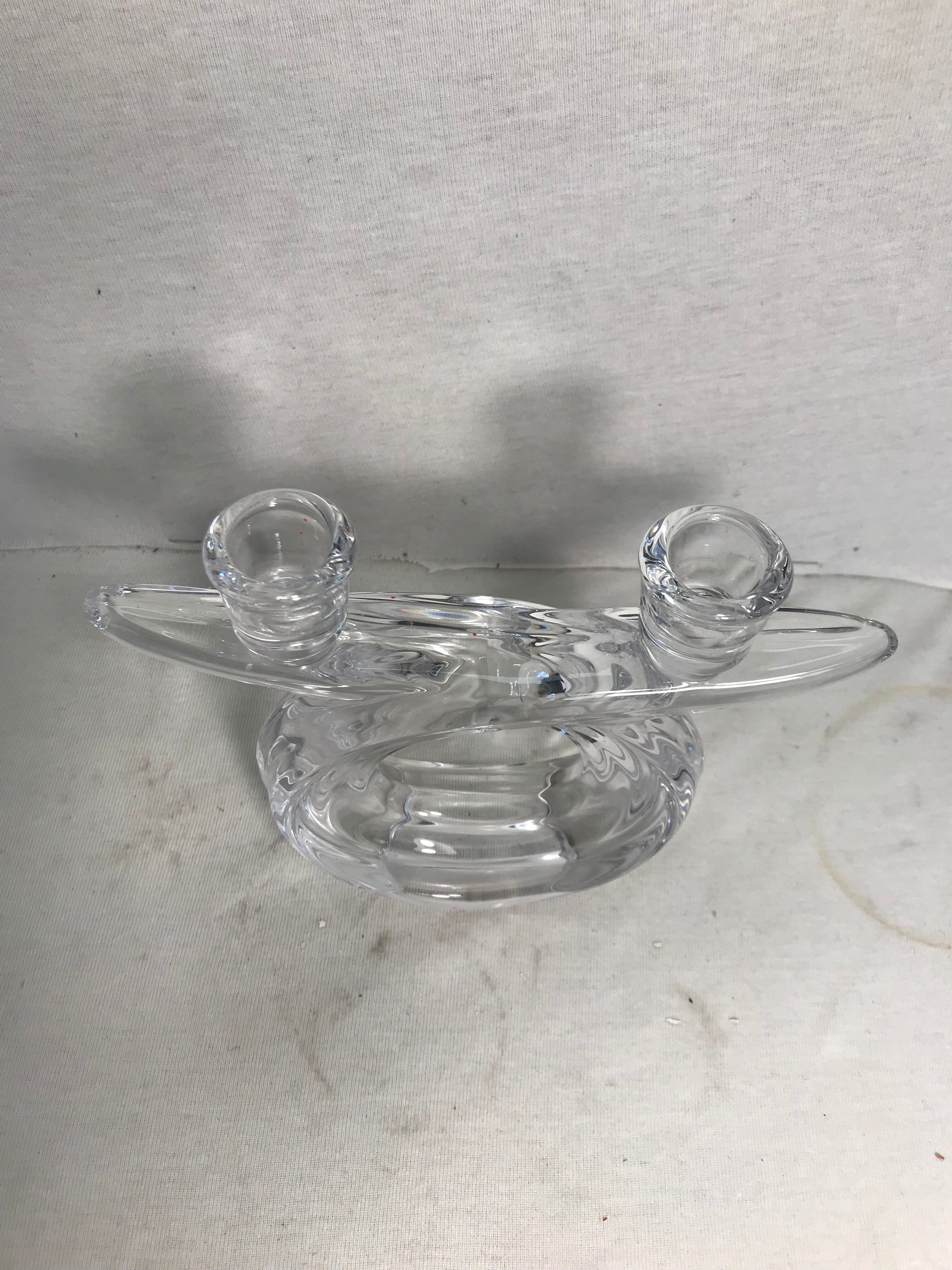 Old candlesticks in crystal crystal art Vannes France vintage