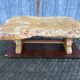 Table basse brutaliste en orme massif de fabrication artisanale