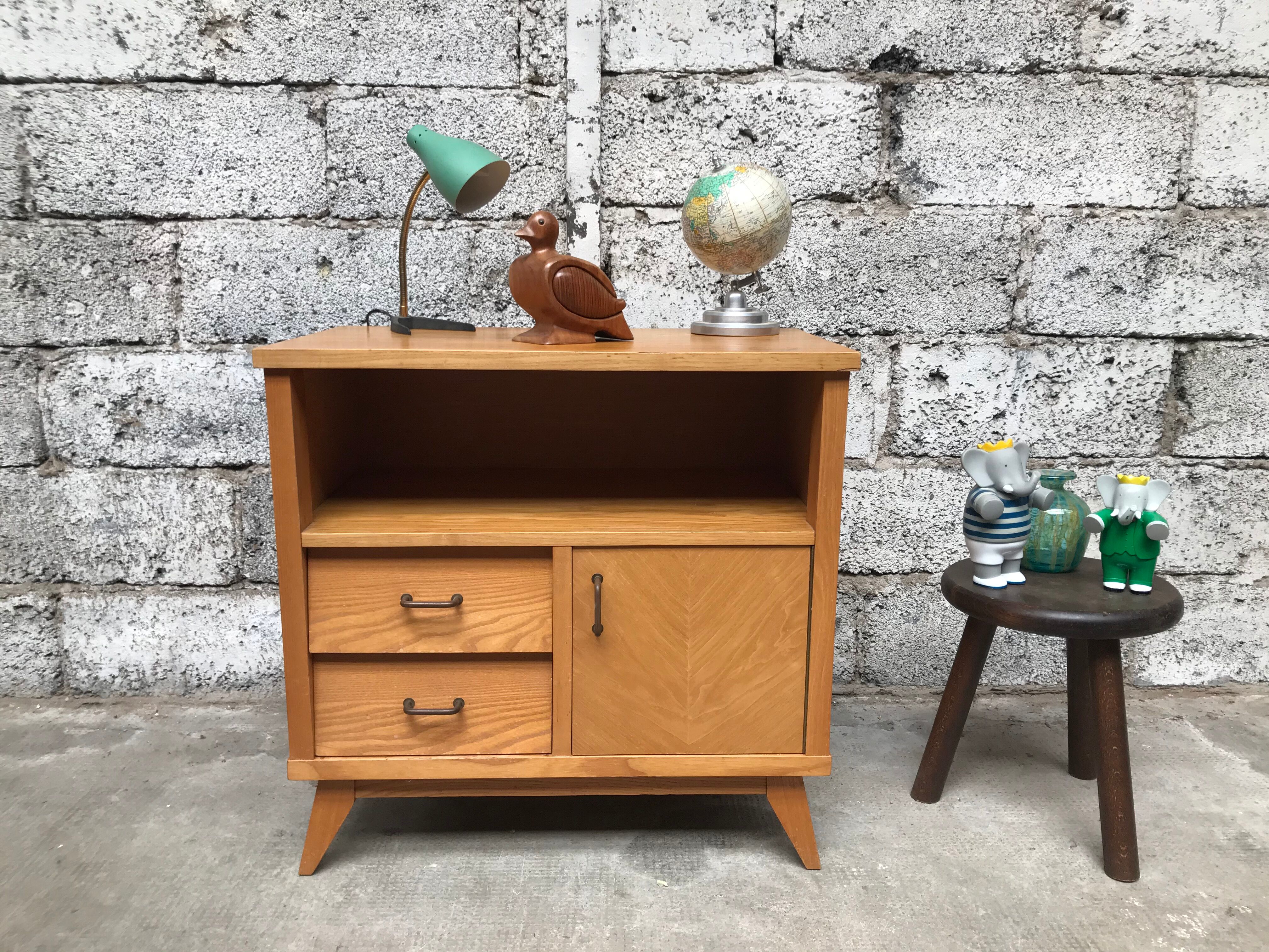 Vintage dresser, tv cabinet, Scandinavian, 1950, compass feet