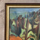 Landscape oil on wood framed vintage
