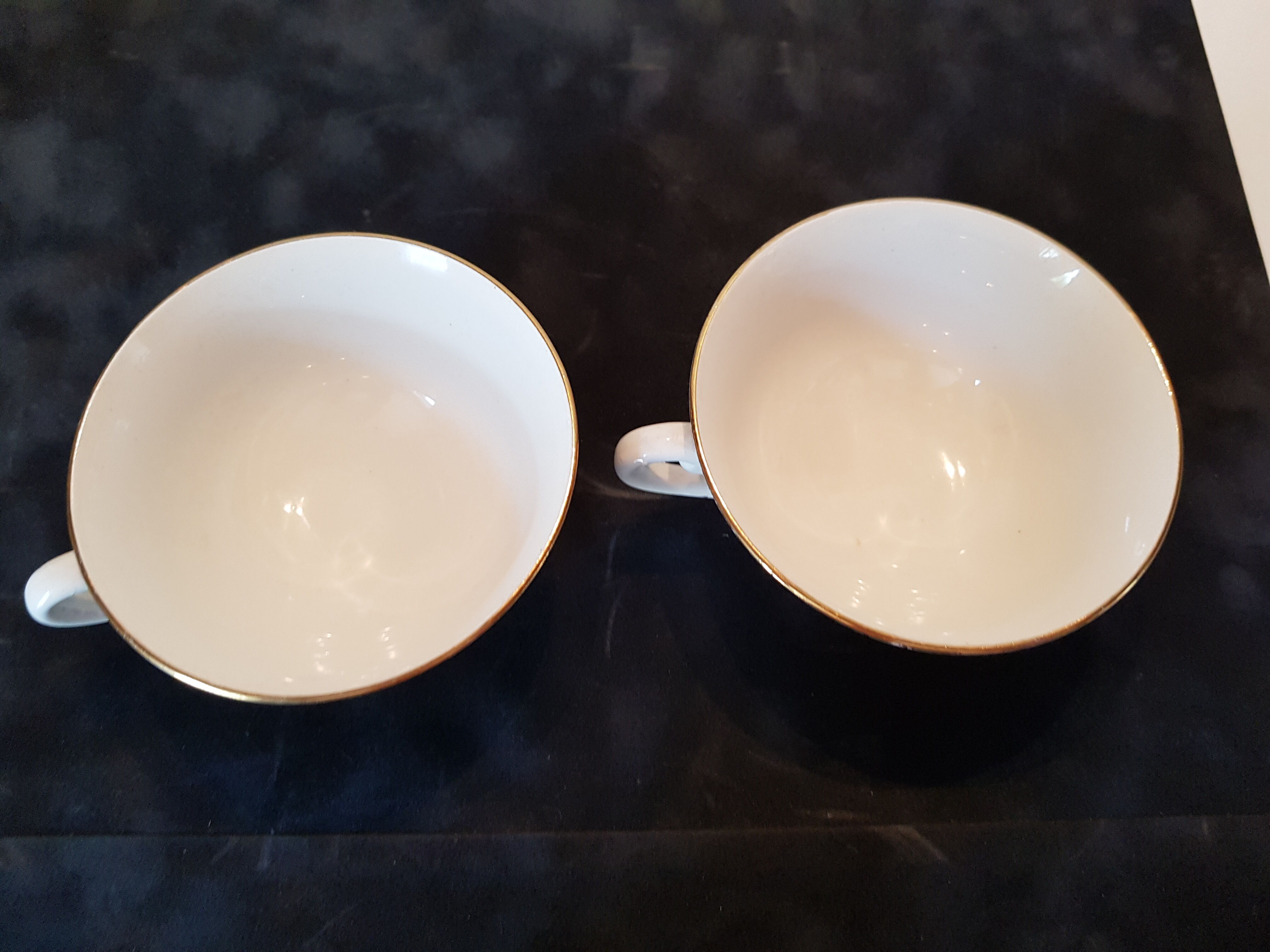 Hand-painted Gien cups