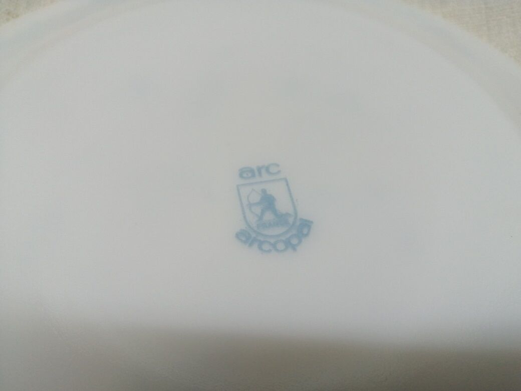 arcopal plates old blue flowers vintage lot of 3