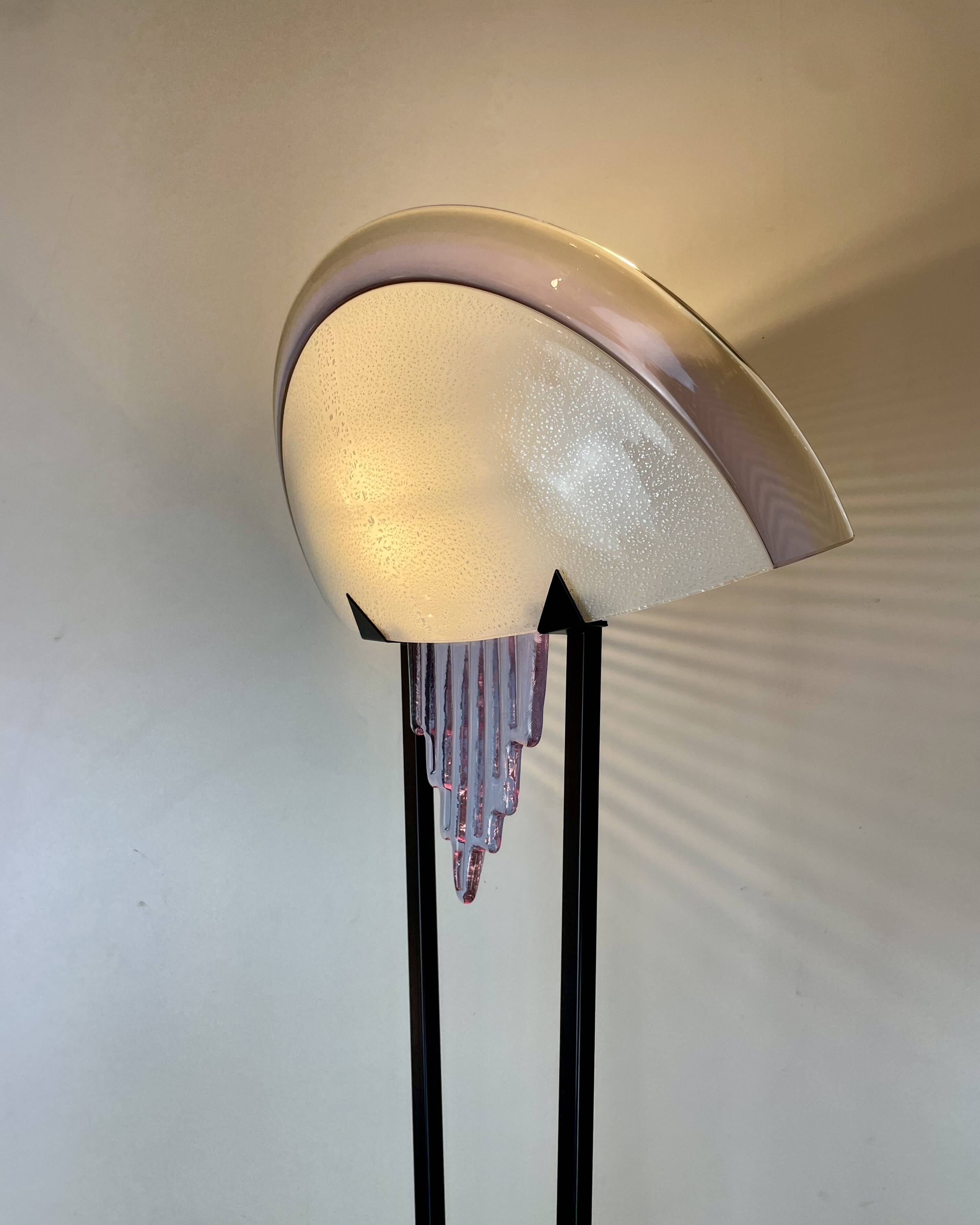 Murano Post-Modern Floor Lamp att. To Mazzega, Italy, 1980s