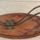 Coat rack 1 metal hook on wood