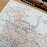 Kortrijk, small old map, vintage 1910