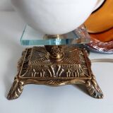 Vintage alabaster and brass lamp