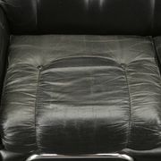 1970s Italian Two-Seat Sofa by Adriano Piazzesi in Chrome and Leatherette