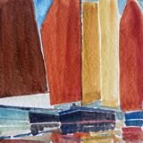 Painting "the sails" by jean-francois devaliere (1926-2021)