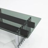 Chrome, Teak and Smoked Glass Coffee Table, Italy, 1970s