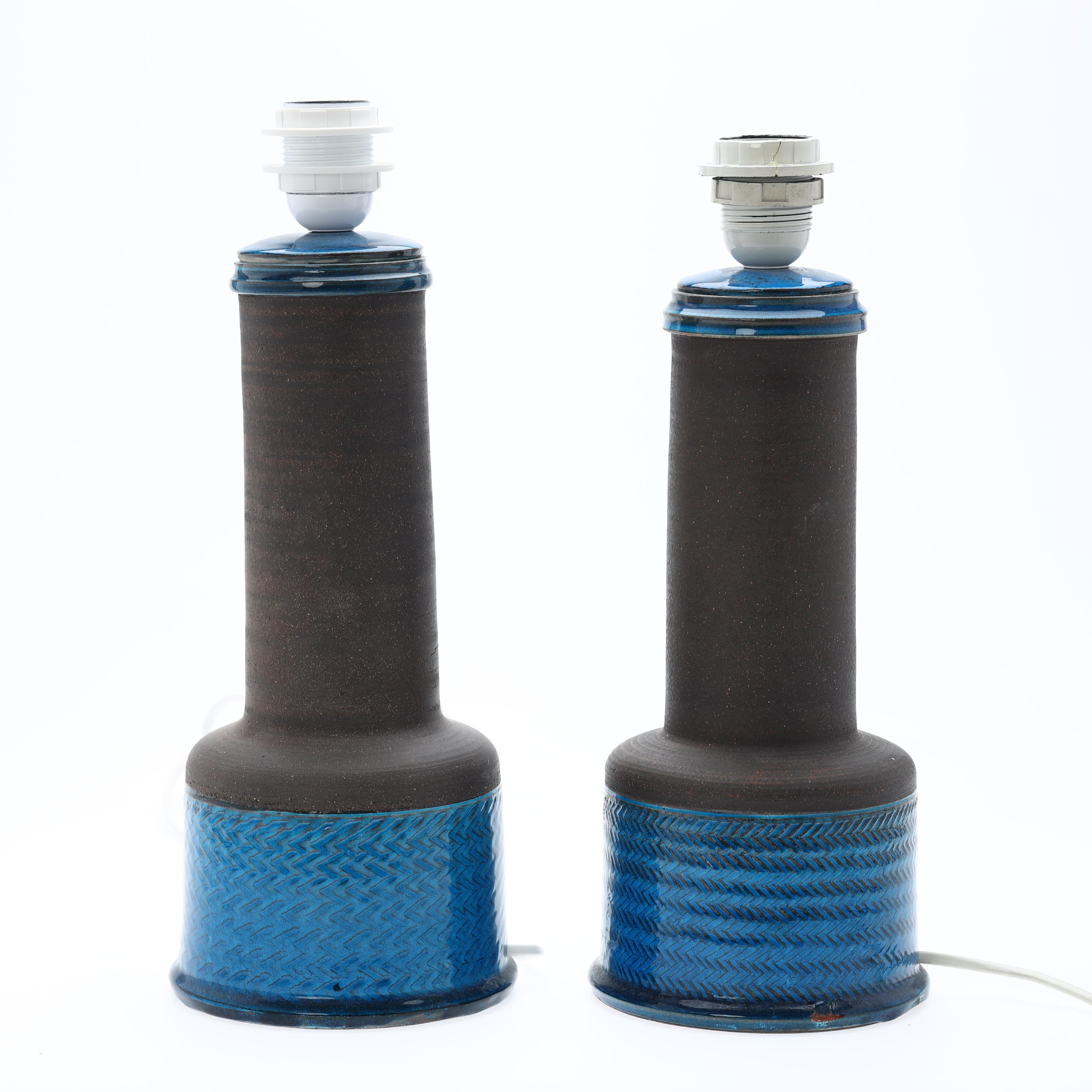 Ceramic table lamps by Nils Kählert, Denmark, 1960s