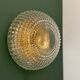 Vintage globe wall or ceiling light in molded diamond-point glass