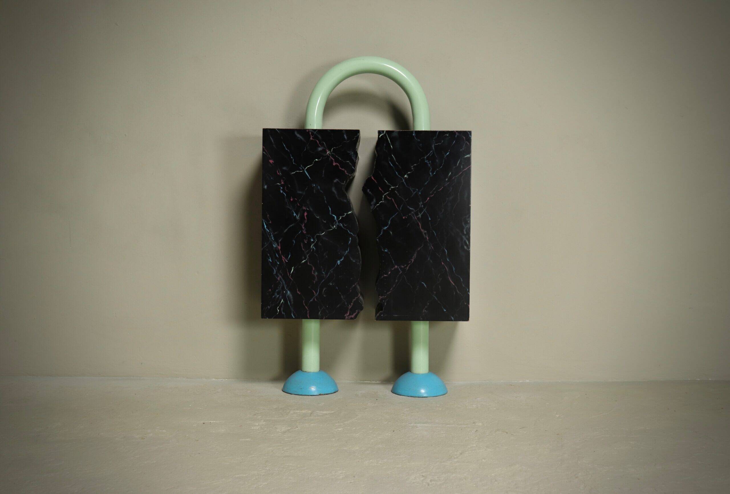 Memphis style playful sculpture by Dutch architect Wim Hofman 1980s
