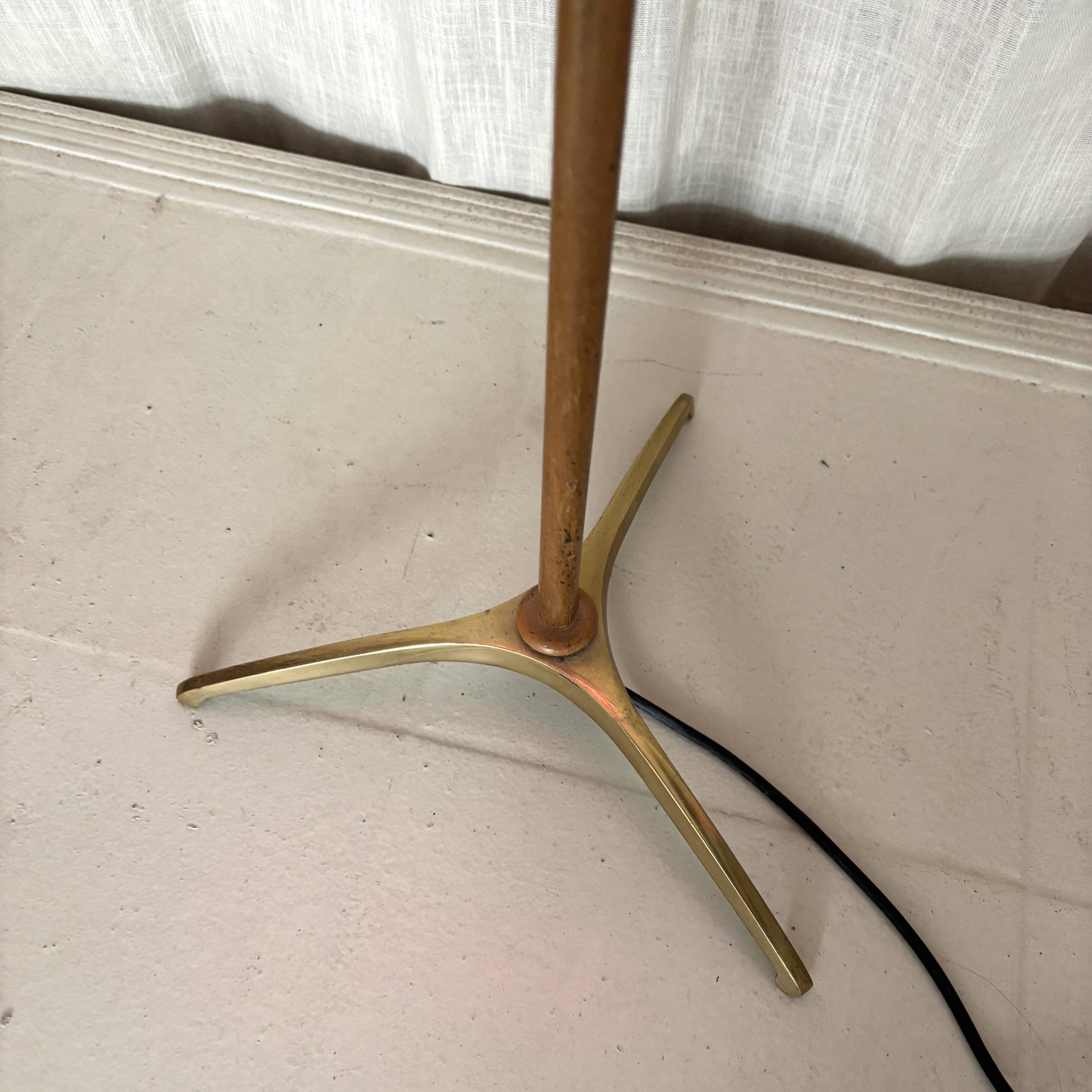 Italian modernist adjustable brass floor lamp