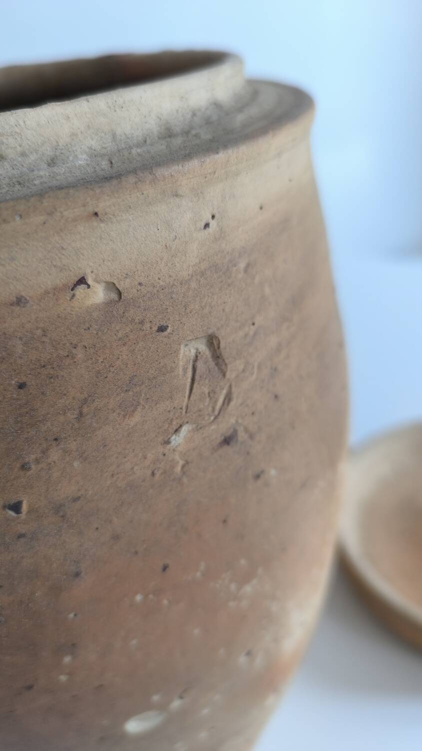 Pottery, old stoneware salt cellar