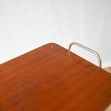 Vinyl trolley in teak and gold metal 1960