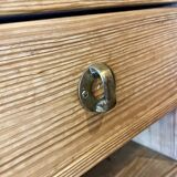 Art Nouveau wardrobe in pine with ceramic tiles, early 20th century.
