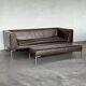 B&B Italia sofa “Charles” Leather Sofa with Matching Ottoma