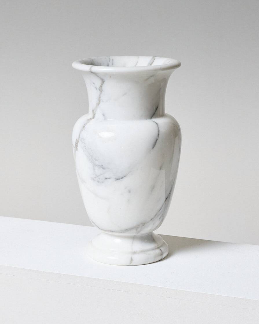 White carrara marble vase, 1970s