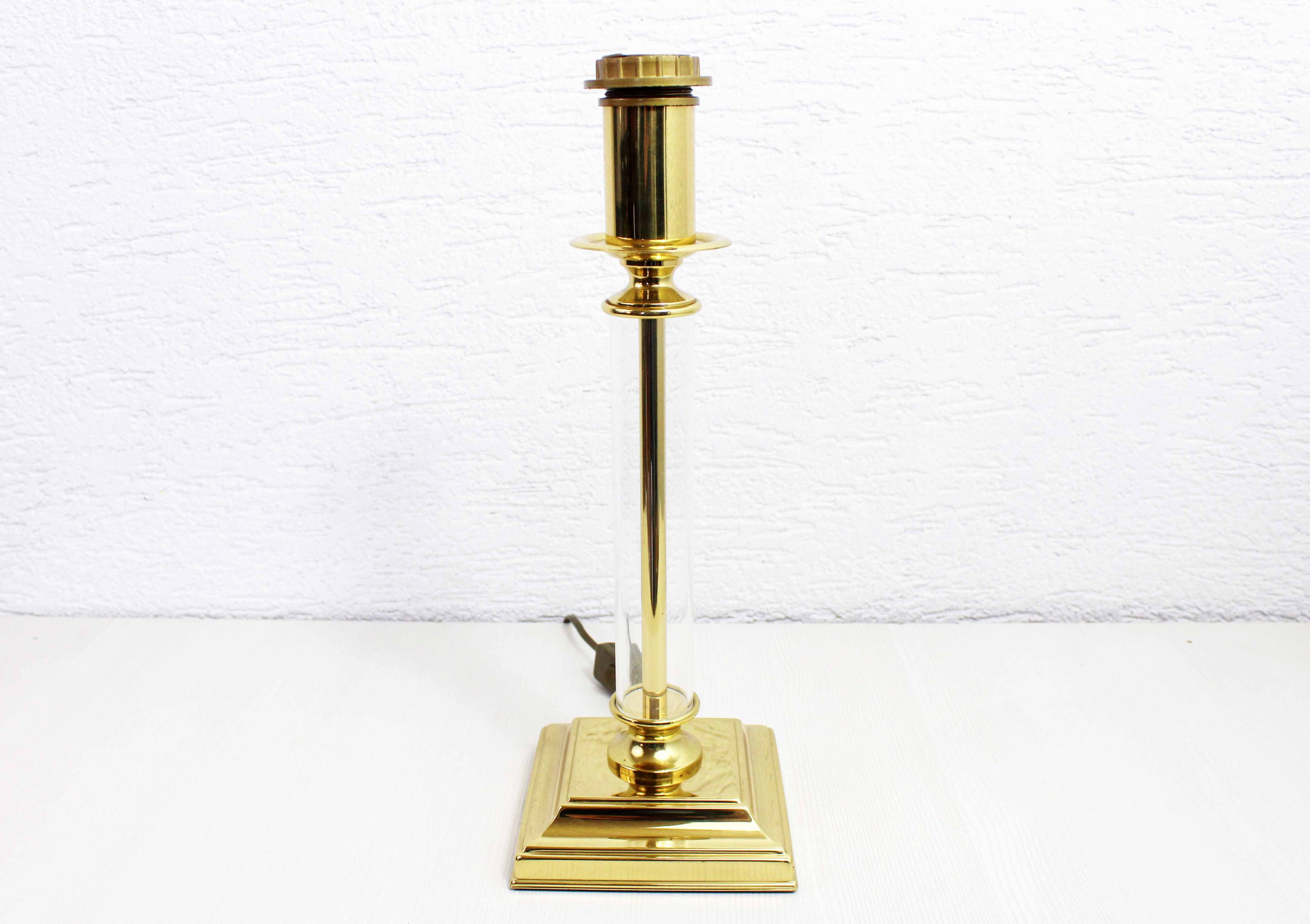 Brass and plexiglass lamp base
