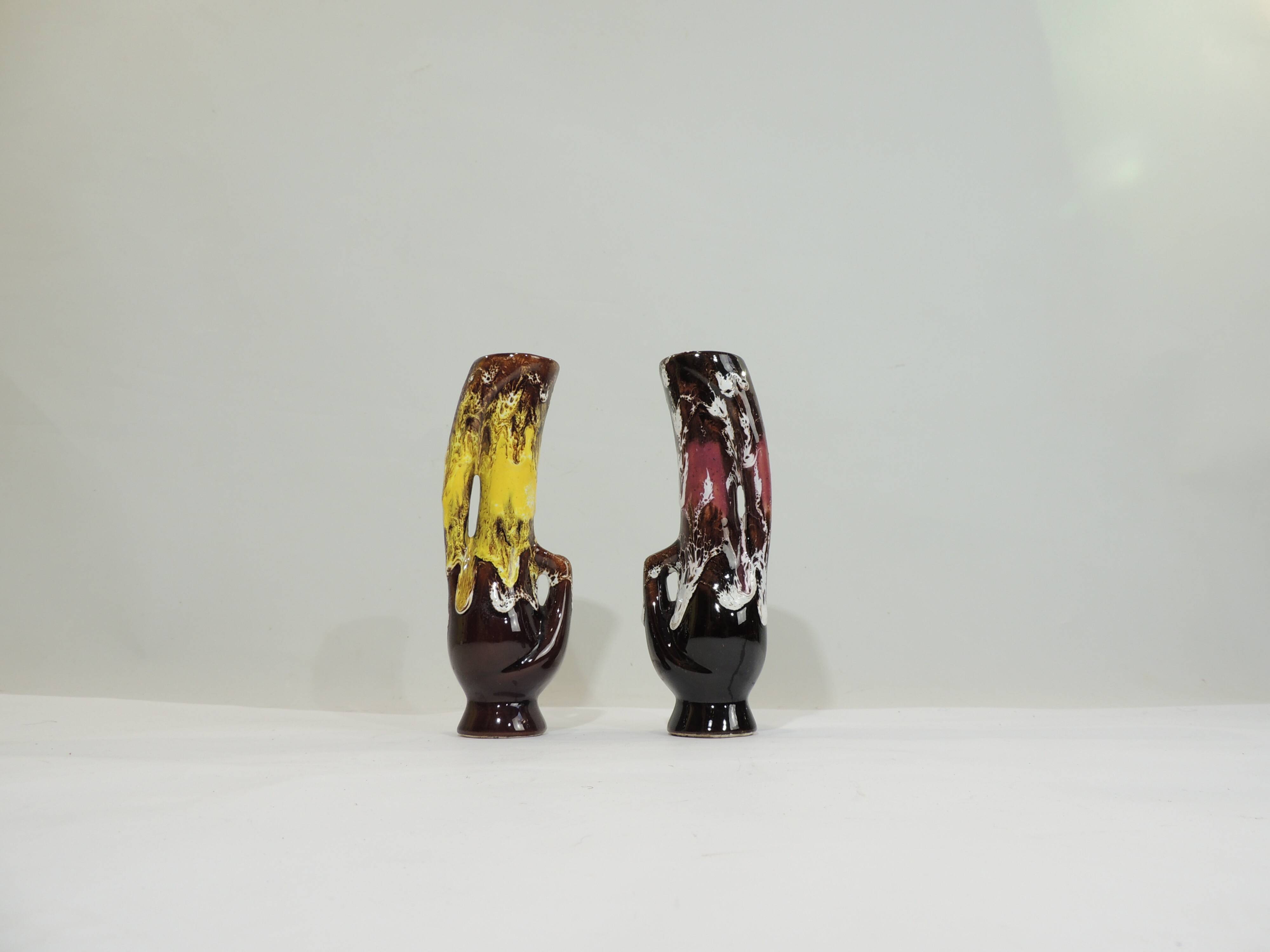 Pair Soliflores Vallauris/vintage/vase