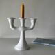 Chandelier with 3 branches in white ceramic Guldkroken Sweden – Vintage