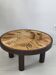 Table basse ronde céramique de Vallauris modèle "herbier"