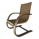 Chaise en porte-à-faux en corde d'osier, années 1930