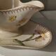 Longwy "Mésange" - Sauce boat on a polychrome ironstone base