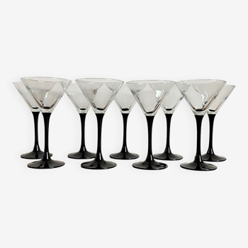 Set of 9 martini glasses