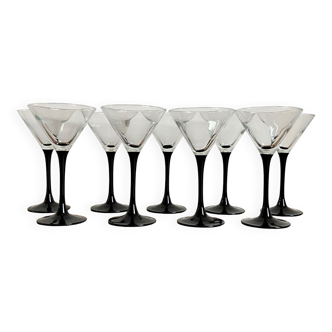 Set of 9 martini glasses