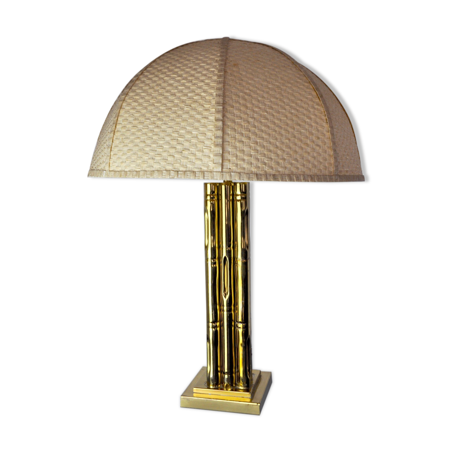 Faux bamboo brass lamp, France, 1970