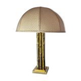 Lampe faux bambou en laiton, France, 1970