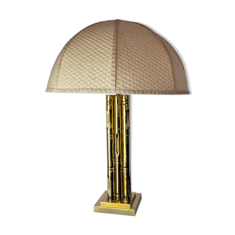 Faux bamboo brass lamp, France, 1970