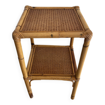 Étagère en bambou et rotin vintage
