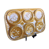 Gien earthenware artichoke tray - caramel colour