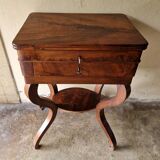 Worker's table - In mahogany and mahogany veneer - Charles X or Restoration period - circa 1830