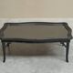 Coffee table in artificial bamboo, black lacquered wood and glass, 1960s.