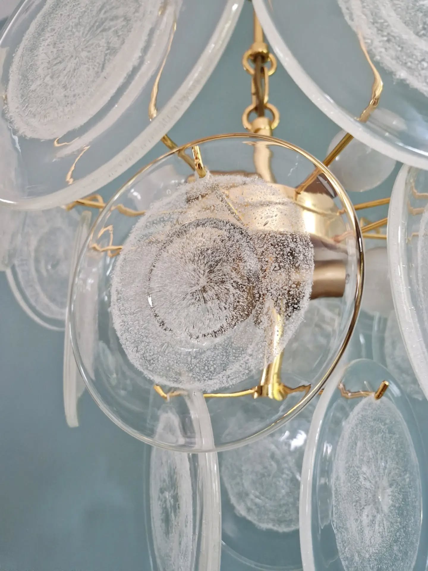 Murano glass disc chandelier, Italy, 1970s