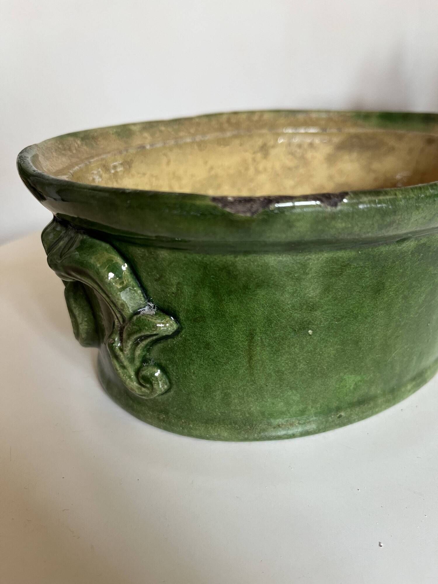 Farm terrine in glazed earthenware from the late 19th century by the Orchies Manufacture.
