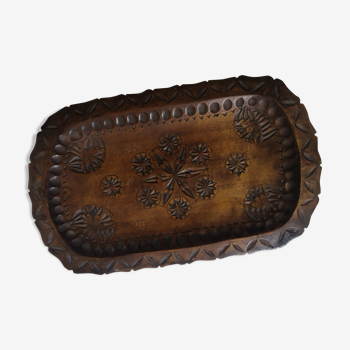 Engraved wood tray